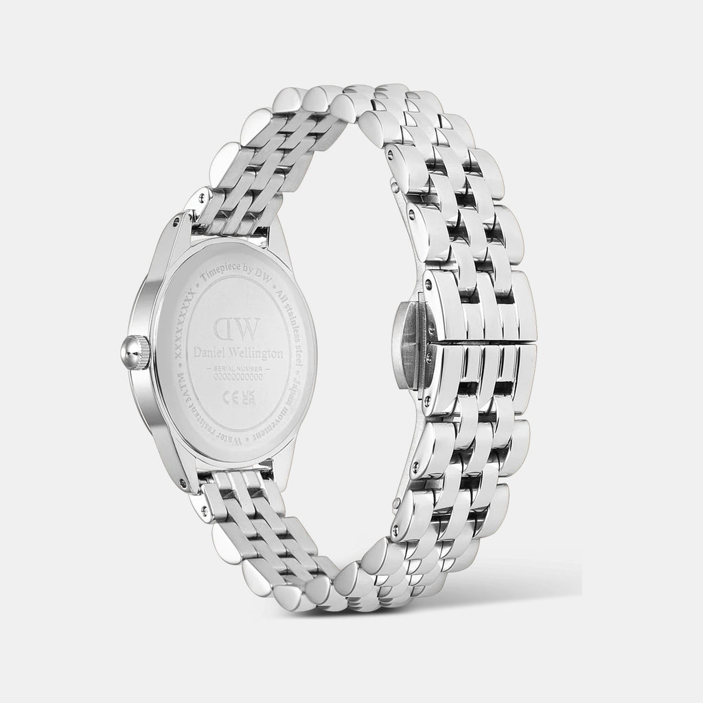 Oval Mini Women Quartz White Dial Analog Stainless Steel Watch DW00100808K