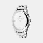 Oval Mini Women Quartz White Dial Analog Stainless Steel Watch DW00100808K