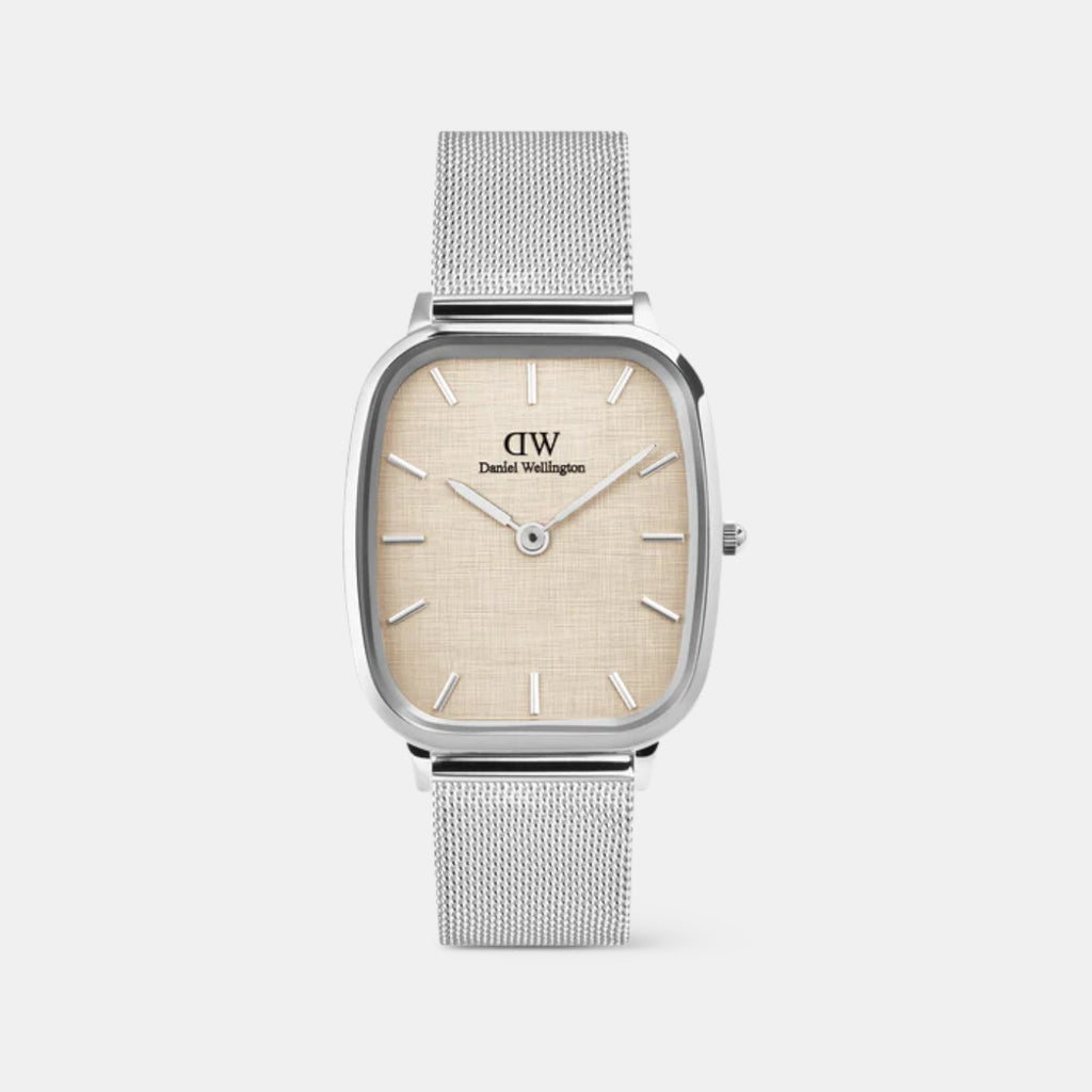 Men Quartz Silver Dial Analog Stainless Steel Watch DW00100814K