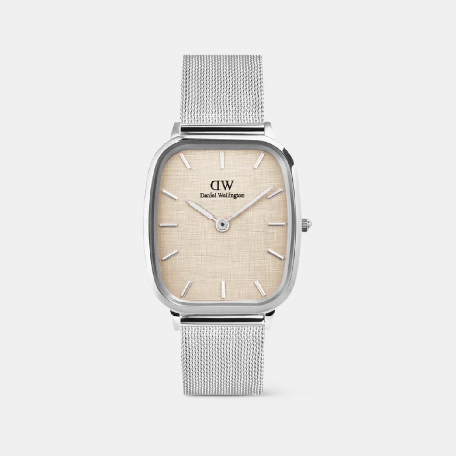 Men Quartz Silver Dial Analog Stainless Steel Watch DW00100814K