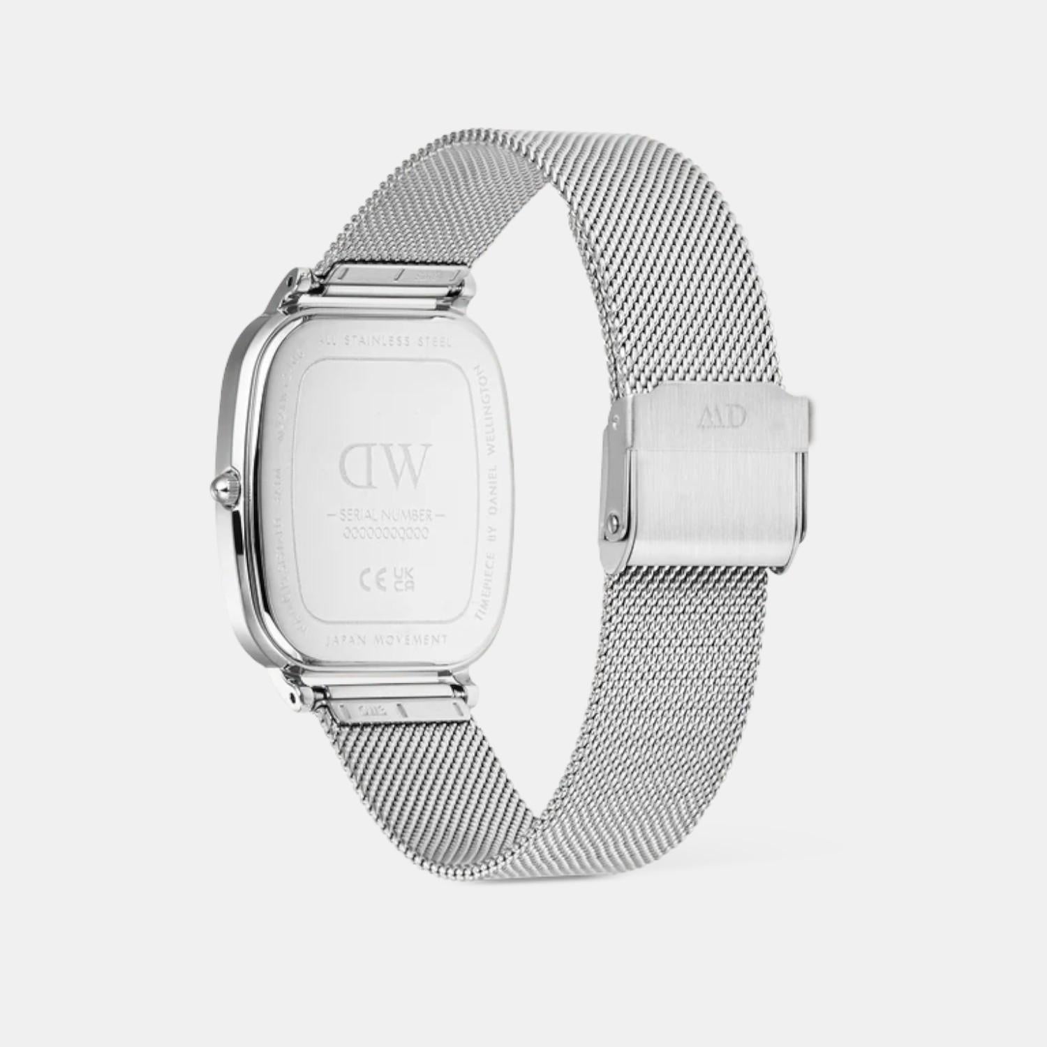 Men Quartz Silver Dial Analog Stainless Steel Watch DW00100814K