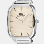 Men Quartz Silver Dial Analog Stainless Steel Watch DW00100814K