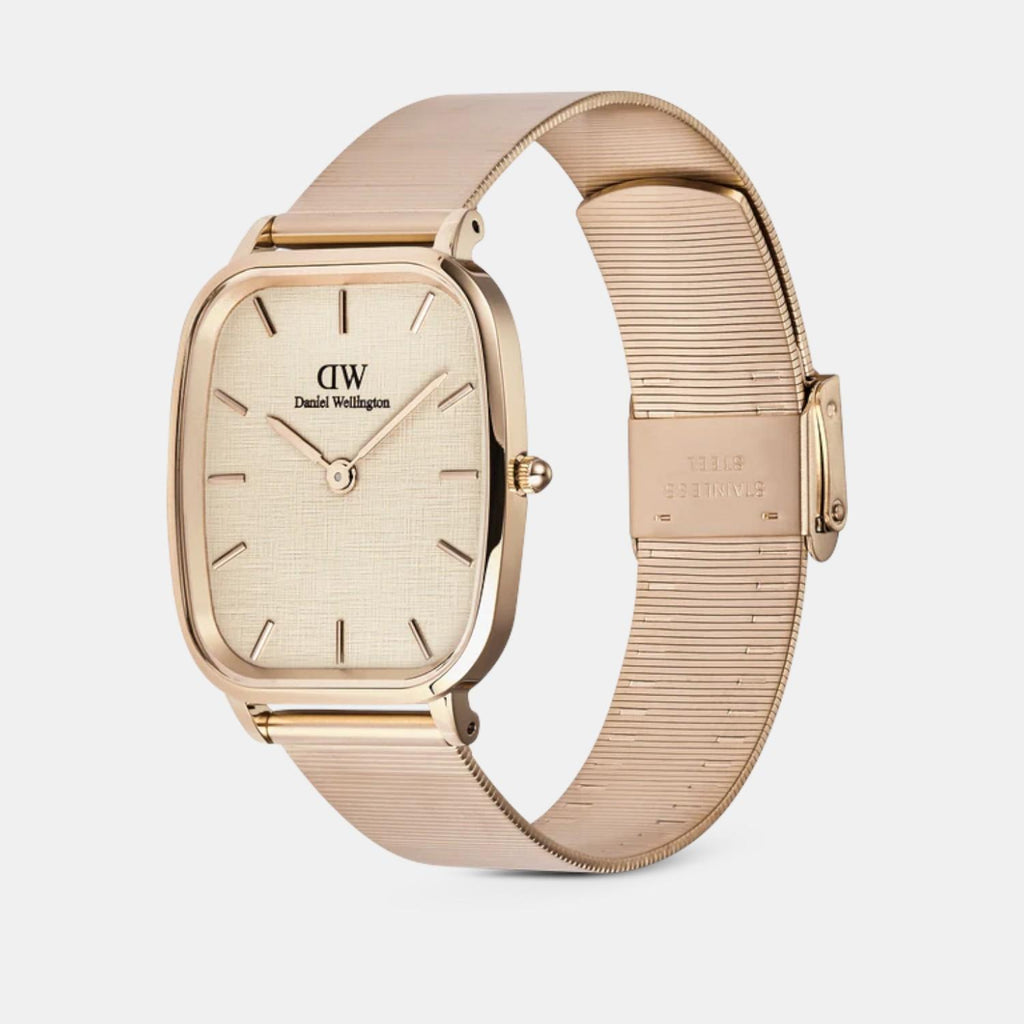 Men Quartz Beige Dial Analog Stainless Steel Watch DW00100815K