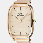 Men Quartz Beige Dial Analog Stainless Steel Watch DW00100815K