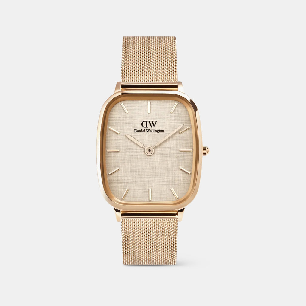 Men Quartz Beige Dial Analog Stainless Steel Watch DW00100817K