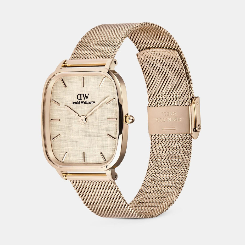 Men Quartz Beige Dial Analog Stainless Steel Watch DW00100817K