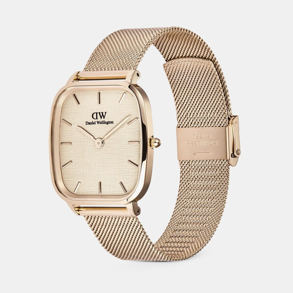 Margot Men Quartz Beige Dial Analog Mesh Watch DW00100817K