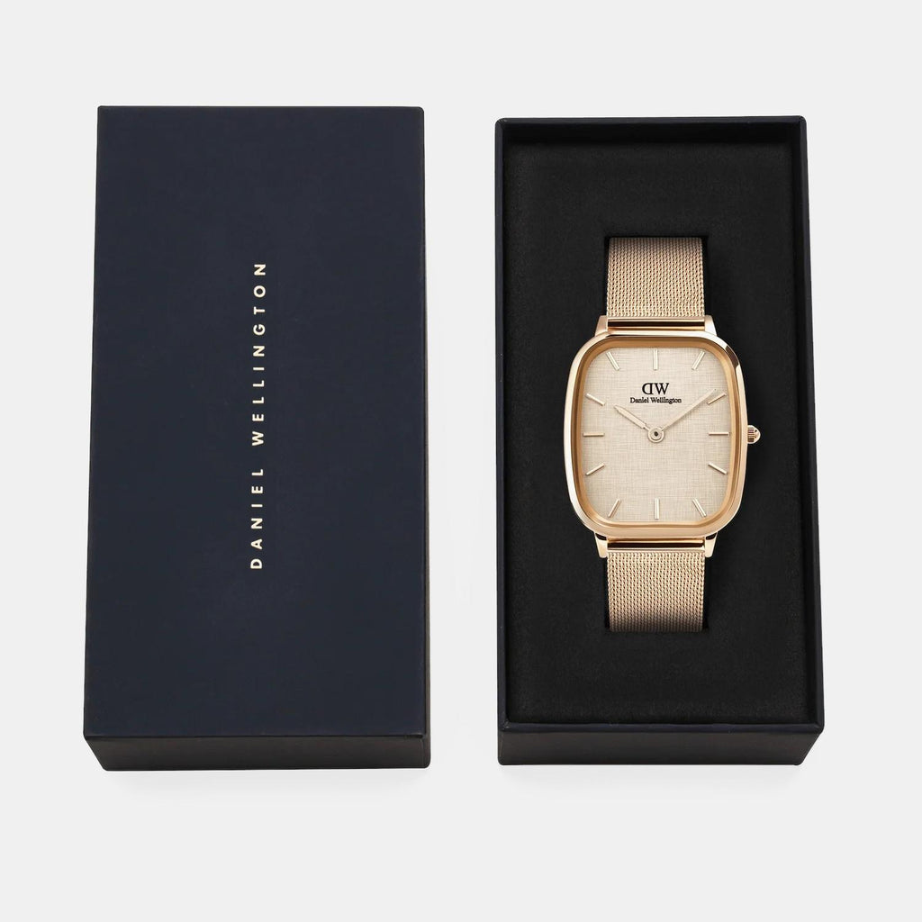 Men Quartz Beige Dial Analog Stainless Steel Watch DW00100817K