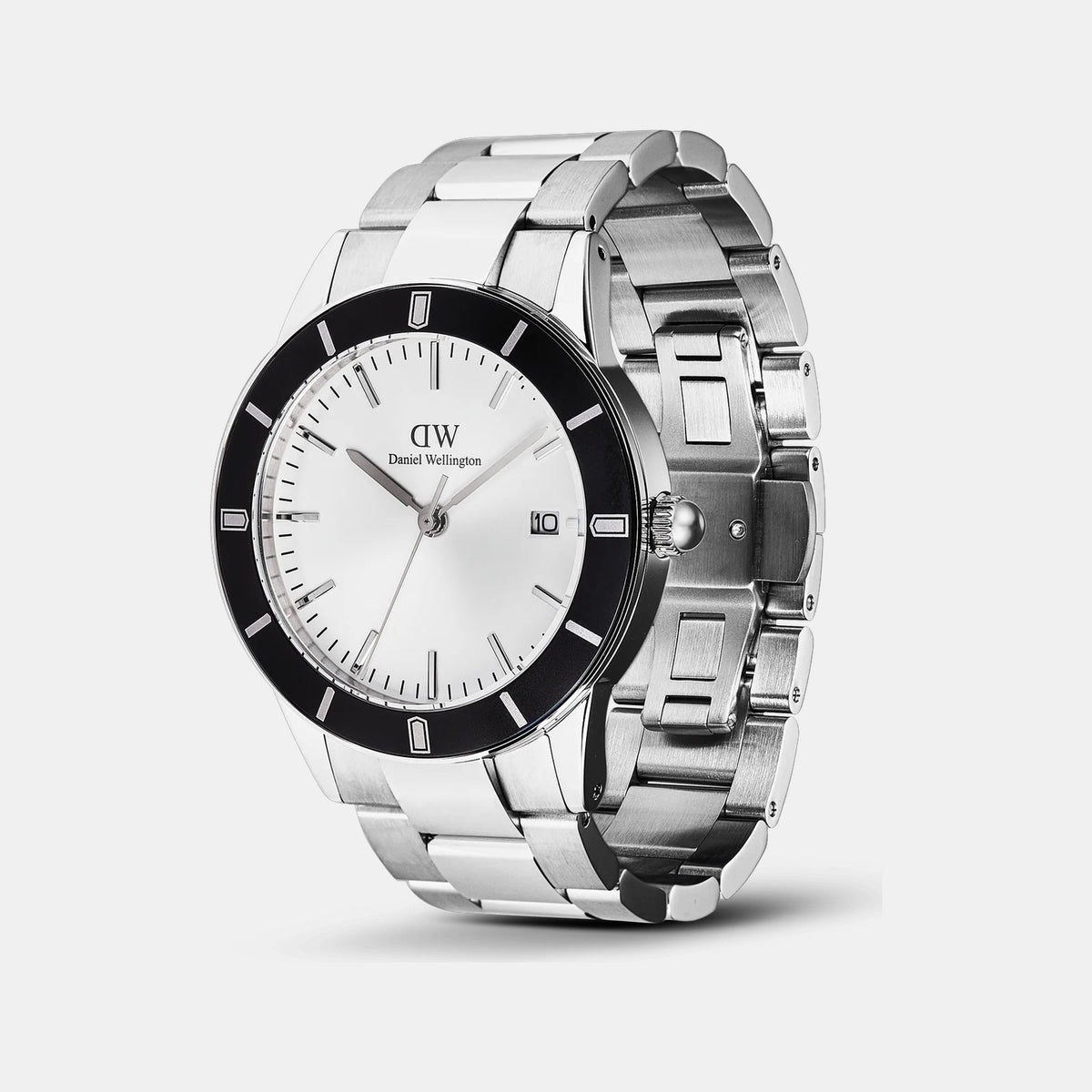Iconic Men Quartz Black Dial Analog Stainless Steel Watch DW00100819K