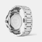 Index Bezel Men Quartz Black Dial Analog Stainless Steel Watch DW00100819K