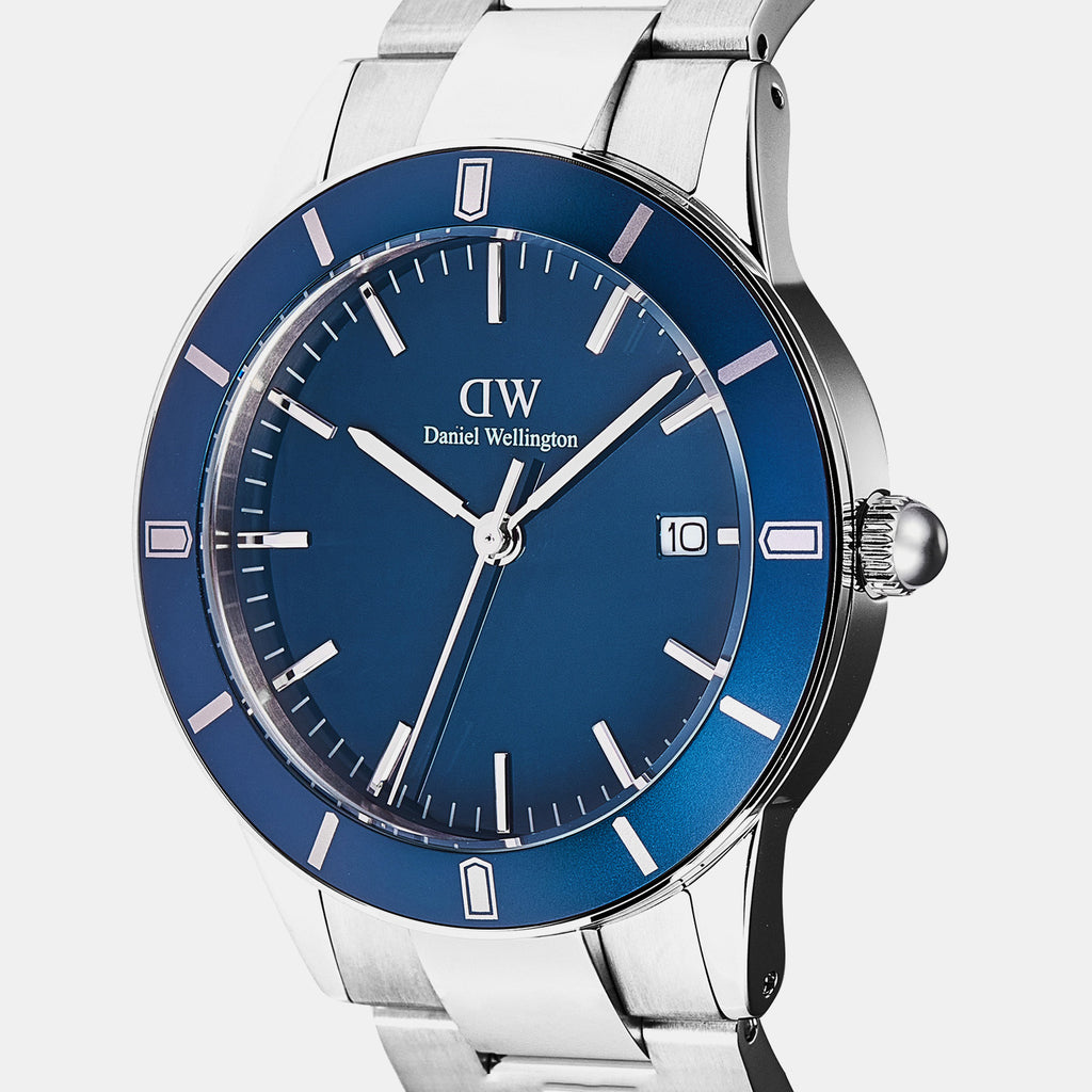 Men Quartz Blue Dial Analog Stainless Steel Watch DW00100820K