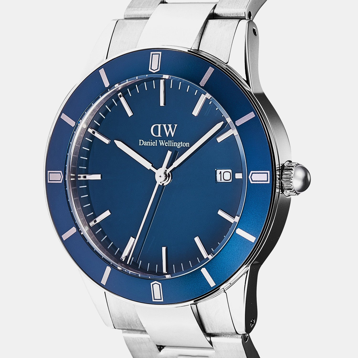 Men Quartz Blue Dial Analog Stainless Steel Watch DW00100820K