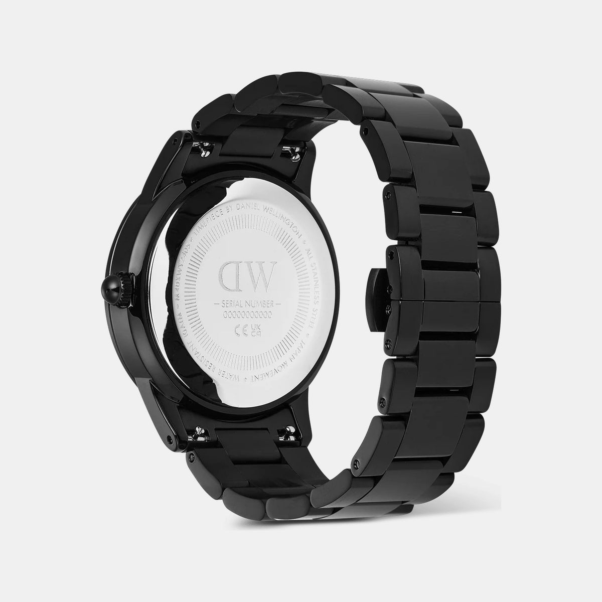 Iconic Men Quartz Black Dial Analog Stainless Steel Watch DW00100821K