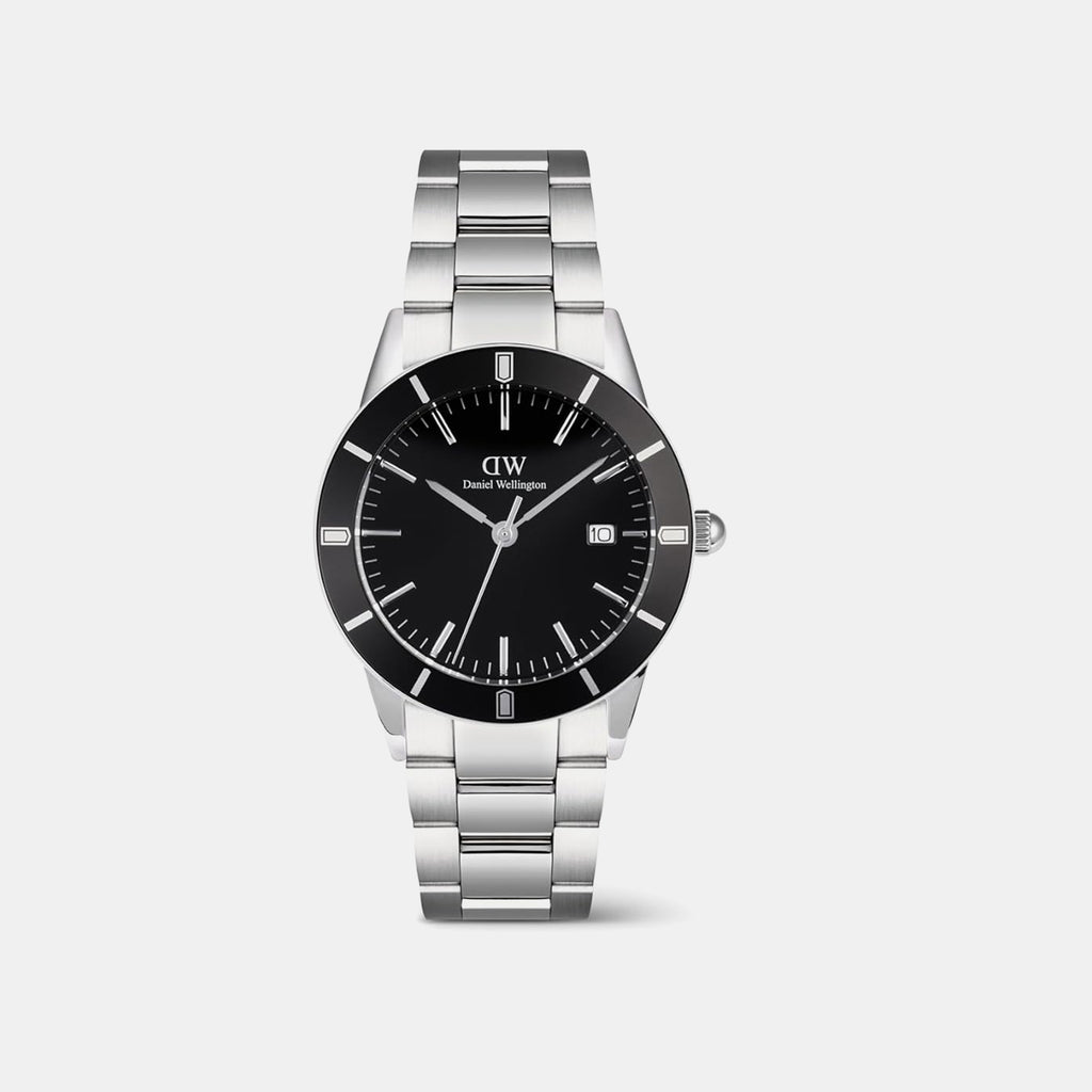Iconic Men Quartz Black Dial Analog Stainless Steel Watch DW00100822K