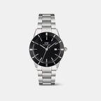 Iconic Men Quartz Black Dial Analog Stainless Steel Watch DW00100822K