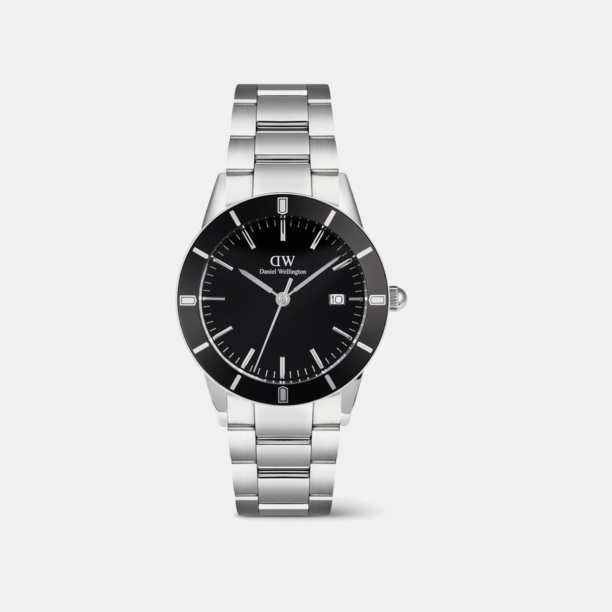 Iconic Men Quartz Black Dial Analog Stainless Steel Watch DW00100822K
