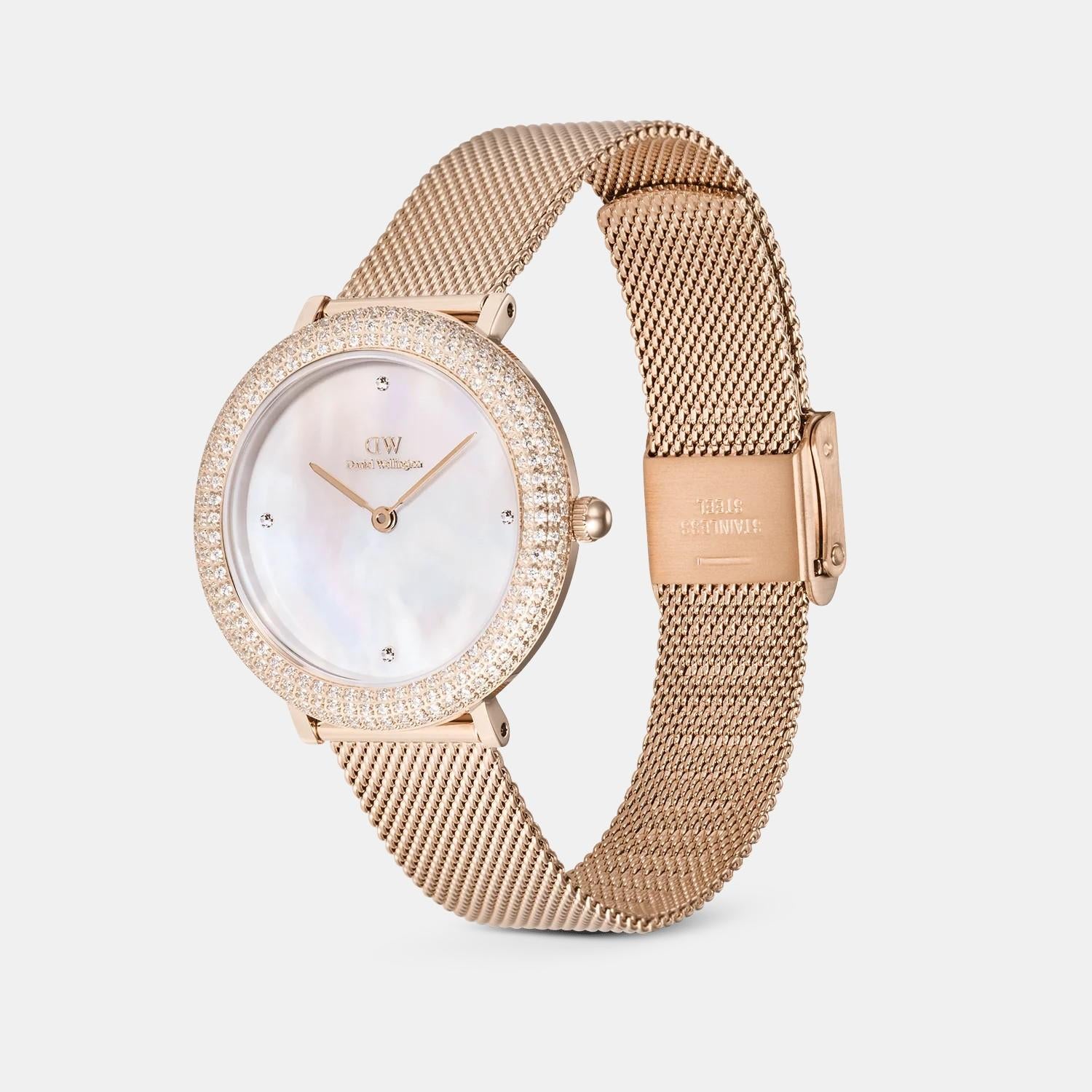 Women Quartz White Dial Analog Stainless Steel Watch DW00100823K