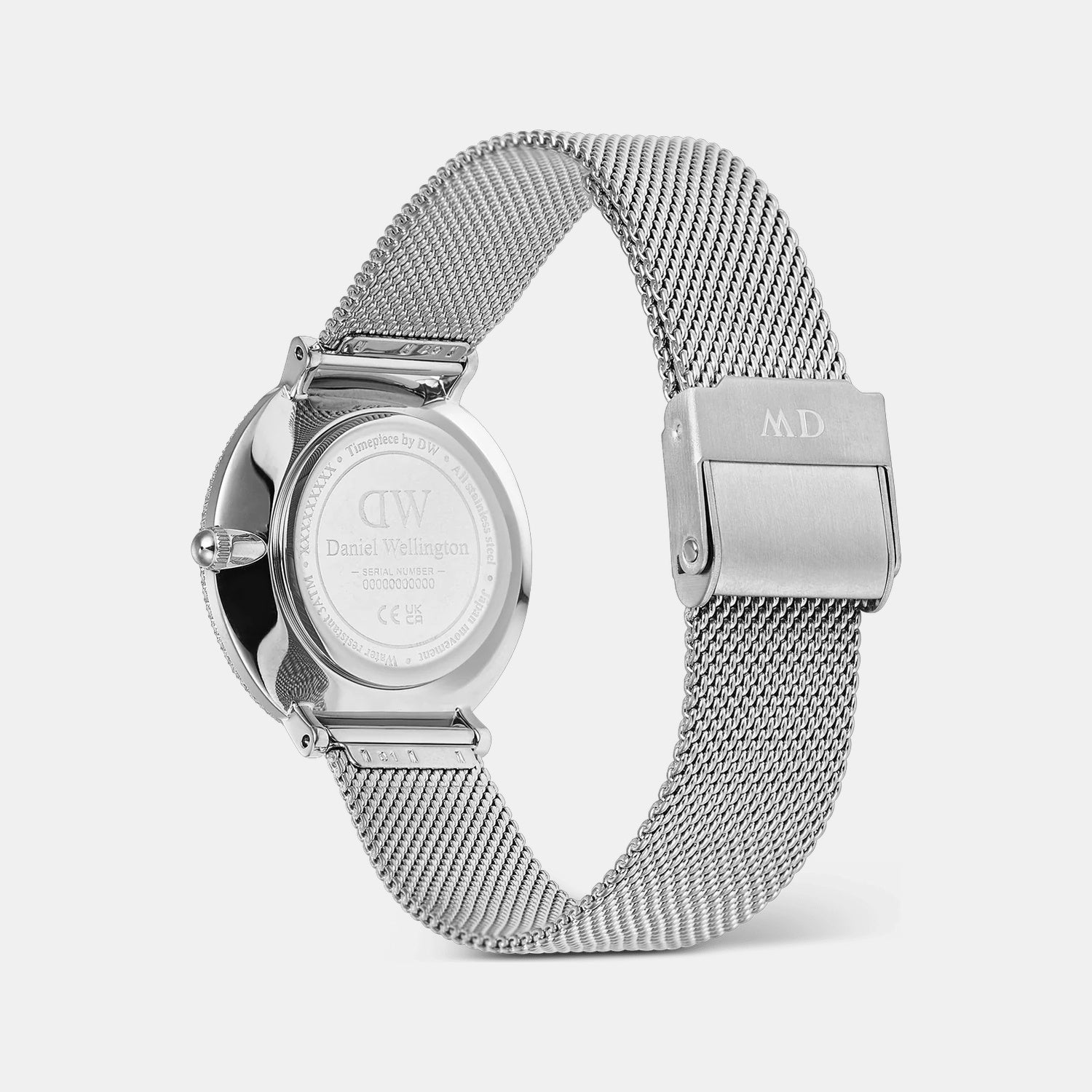 Crystal Bezel Women Quartz Arctic Blue Dial Analog Stainless Steel Watch DW00100825K