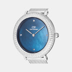 Crystal Bezel Women Quartz Arctic Blue Dial Analog Stainless Steel Watch DW00100825K