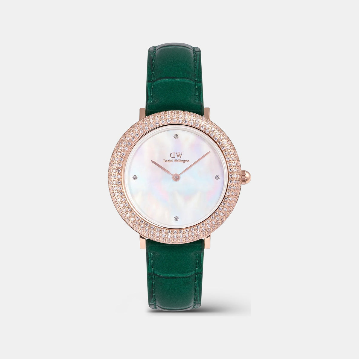 Crystalline Women Quartz Mother Of Pearl Dial Analog Leather Watch DW00100826K