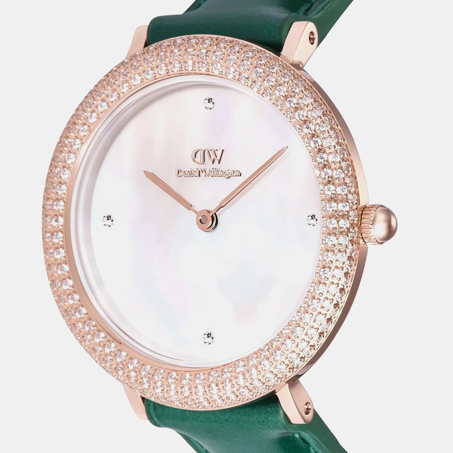 Women Quartz Mother Of Pearl Dial Analog Leather Watch DW00100826K