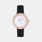 Crystalline Women Quartz Mother Of Pearl Dial Analog Leather Watch DW00100827K