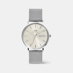 Classic Day Date Men Quartz Champagne Dial Analog Stainless Steel Watch DW00100828K