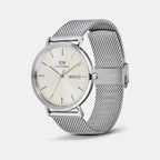 Classic Day Date Men Quartz Champagne Dial Analog Stainless Steel Watch DW00100828K