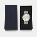 Classic Day Date Men Quartz Champagne Dial Analog Stainless Steel Watch DW00100828K