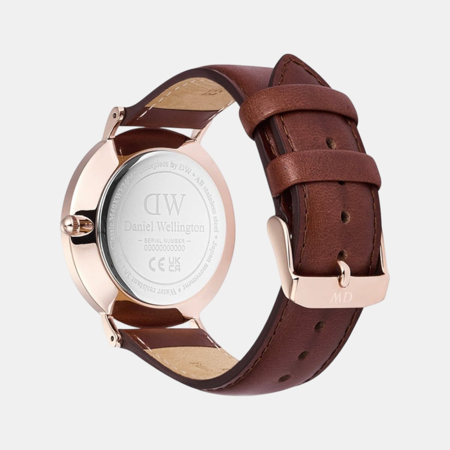 Classic Men Quartz Beige Dial Analog Leather Watch DW00100829K