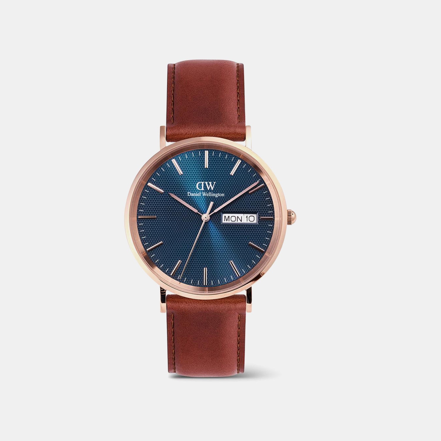 Classic Men Quartz Blue Dial Analog Leather Watch DW00100830K