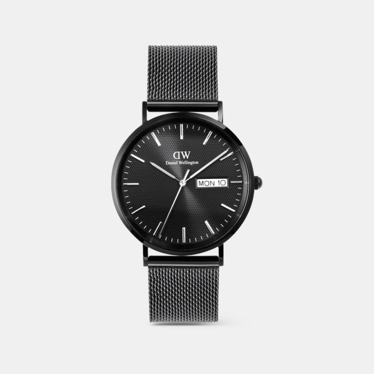 Classic Men Quartz Black Dial Analog Mesh Watch DW00100831K