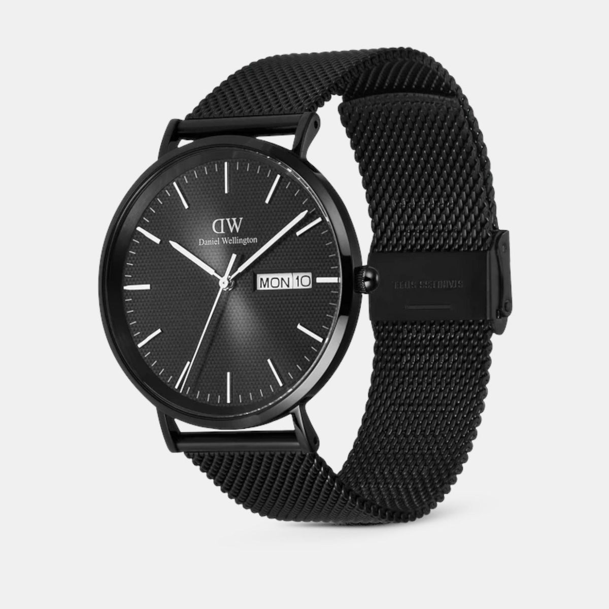 Classic Men Quartz Black Dial Analog Mesh Watch DW00100831K
