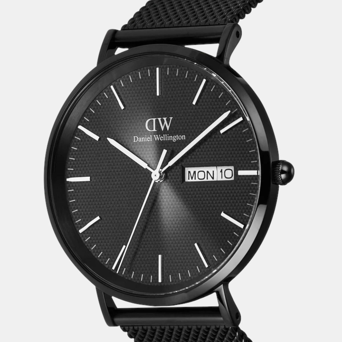 Classic Men Quartz Black Dial Analog Mesh Watch DW00100831K