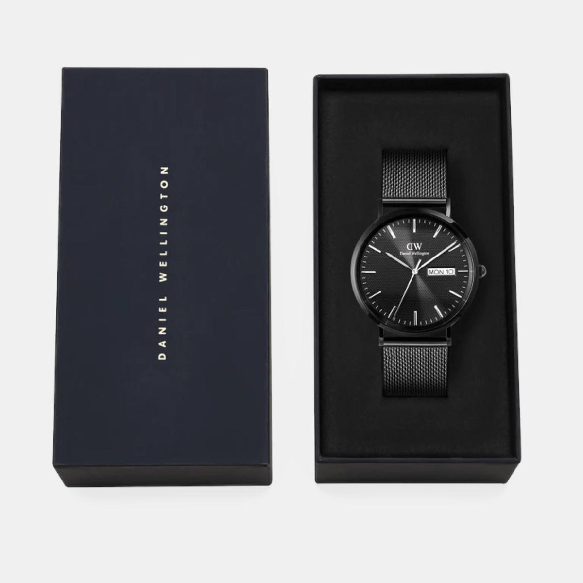 Classic Men Quartz Black Dial Analog Mesh Watch DW00100831K