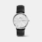 Classic Day Date Men Quartz White Dial Analog Stainless Steel Watch DW00100832K