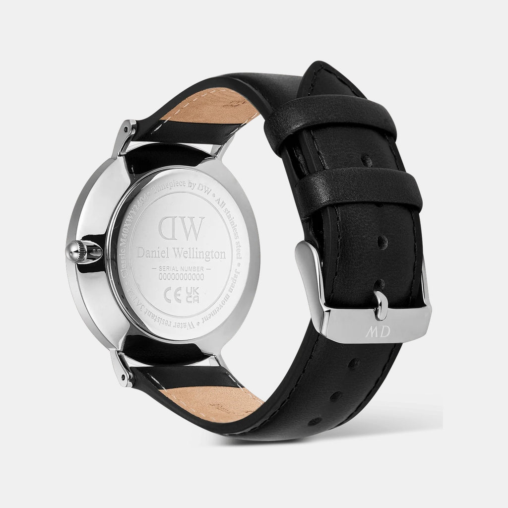 Classic Day Date Men Quartz White Dial Analog Stainless Steel Watch DW00100832K