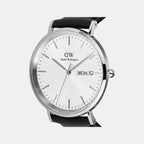Classic Day Date Men Quartz White Dial Analog Stainless Steel Watch DW00100832K