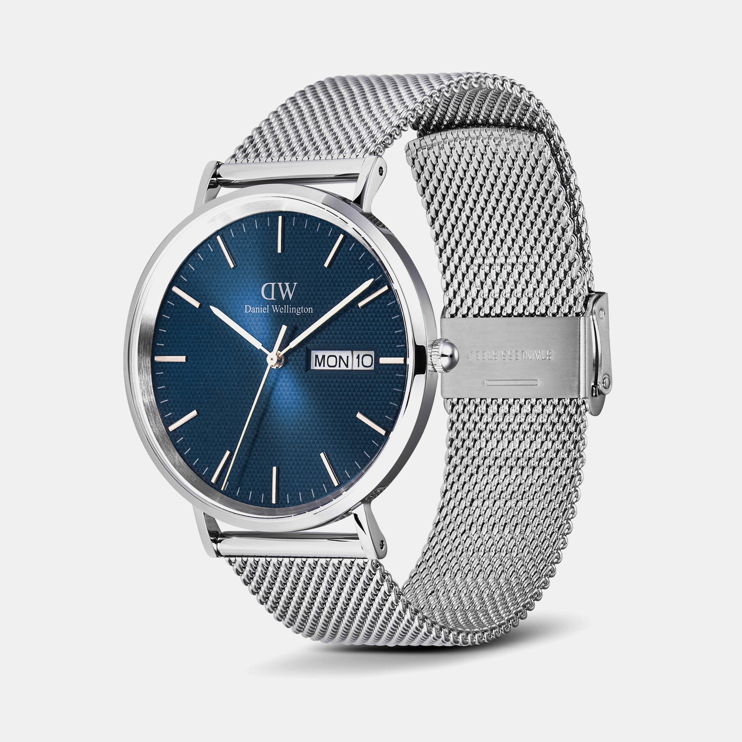 Men Quartz Blue Dial Analog Mesh Watch DW00100833