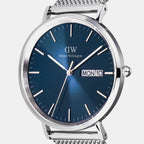 Men Quartz Blue Dial Analog Mesh Watch DW00100833