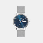 Men Quartz Blue Dial Analog Mesh Watch DW00100833