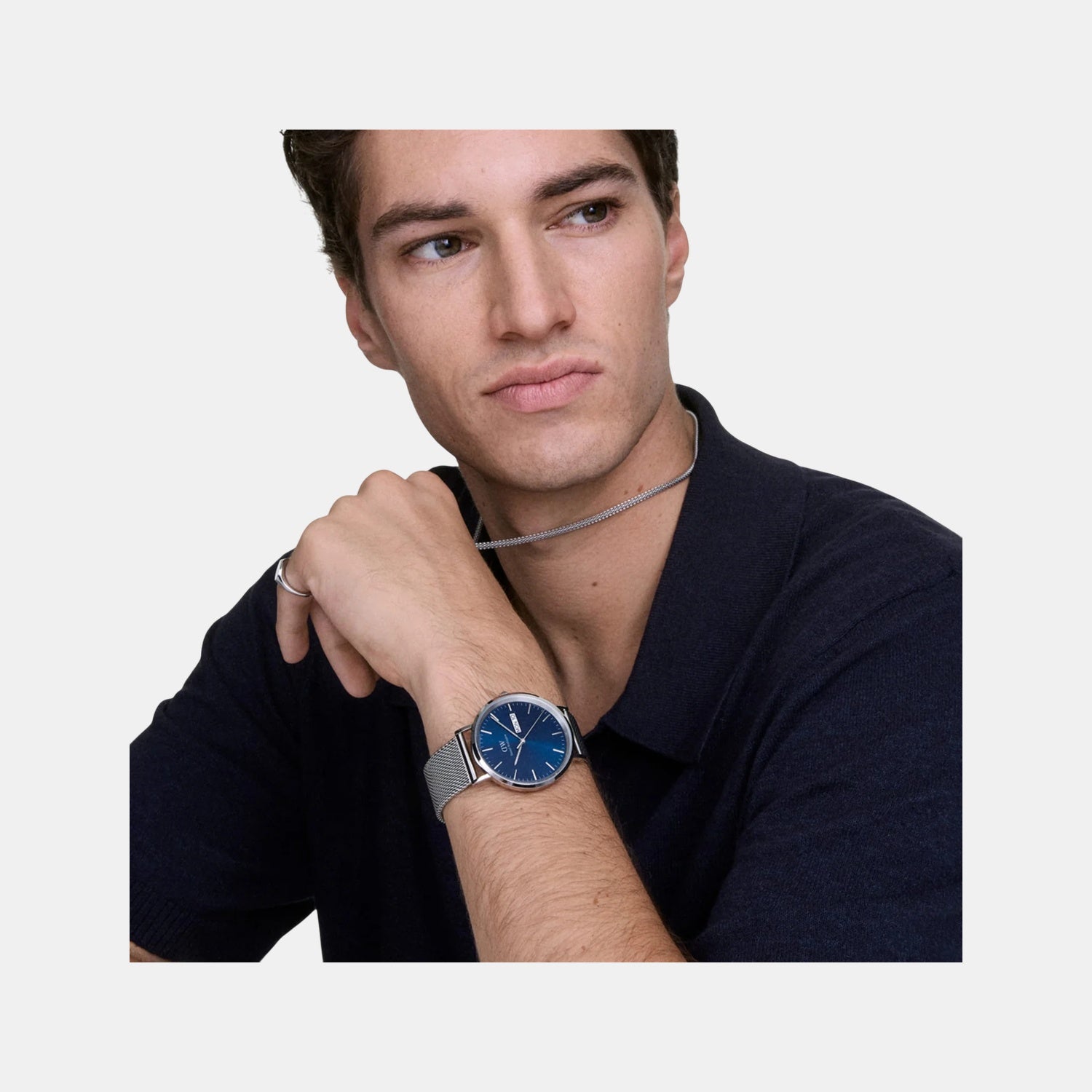 Oval Mini Women Quartz Arctic Blue Dial Analog Stainless Steel Watch DW00100807K