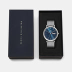 Men Quartz Blue Dial Analog Stainless Steel Watch DW00100833K