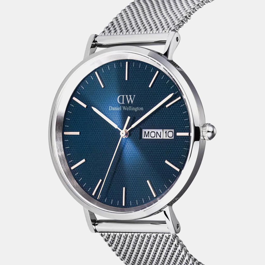 Men Quartz Blue Dial Analog Stainless Steel Watch DW00100833K