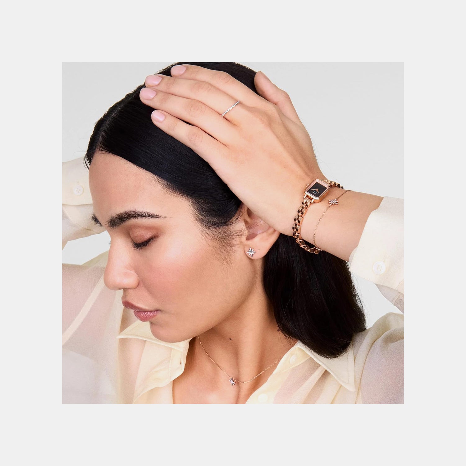 Quadro Mini Women Quartz Black Dial Analog Stainless Steel Watch DW00100848K