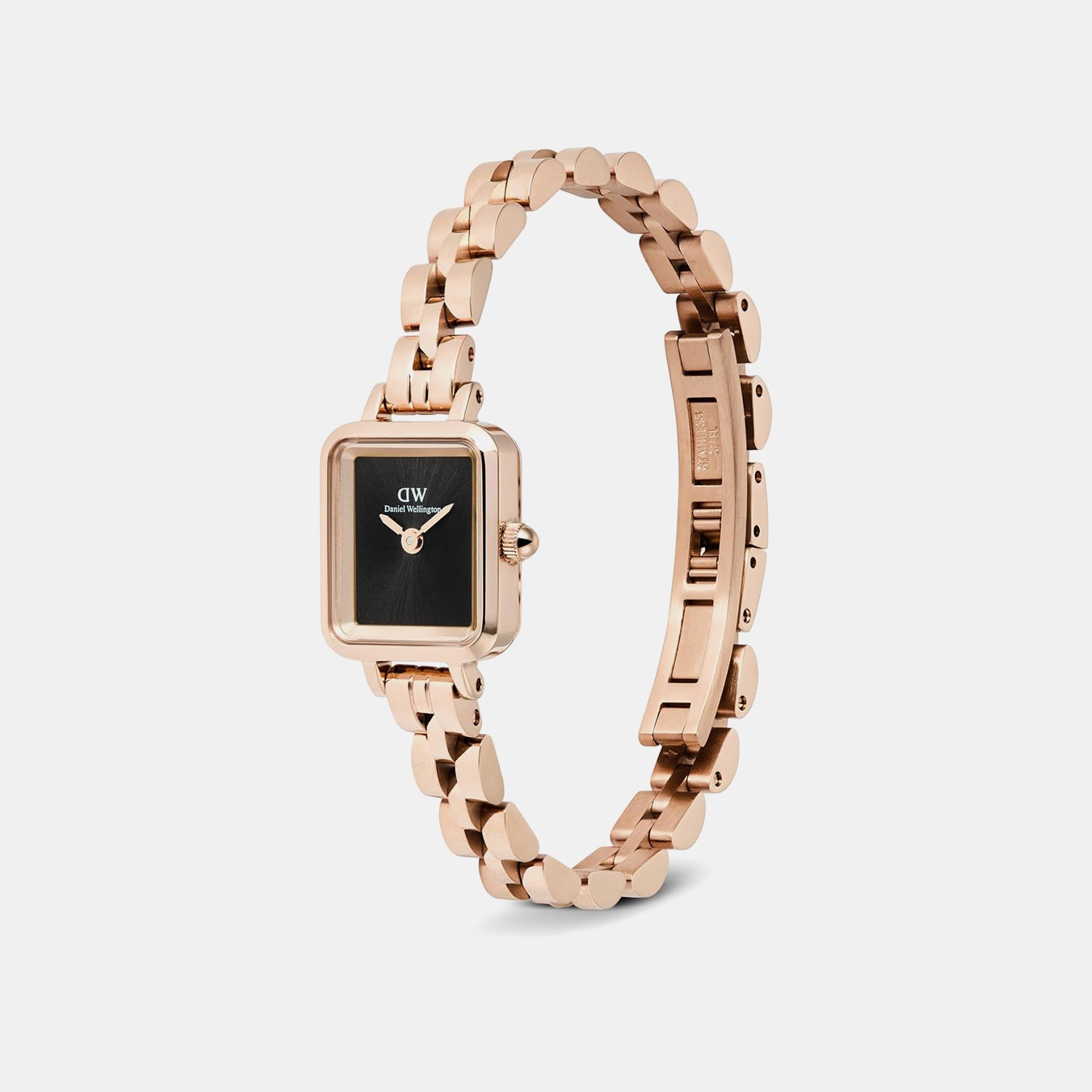 Quadro Mini Women Quartz Black Dial Analog Stainless Steel Watch DW00100848K