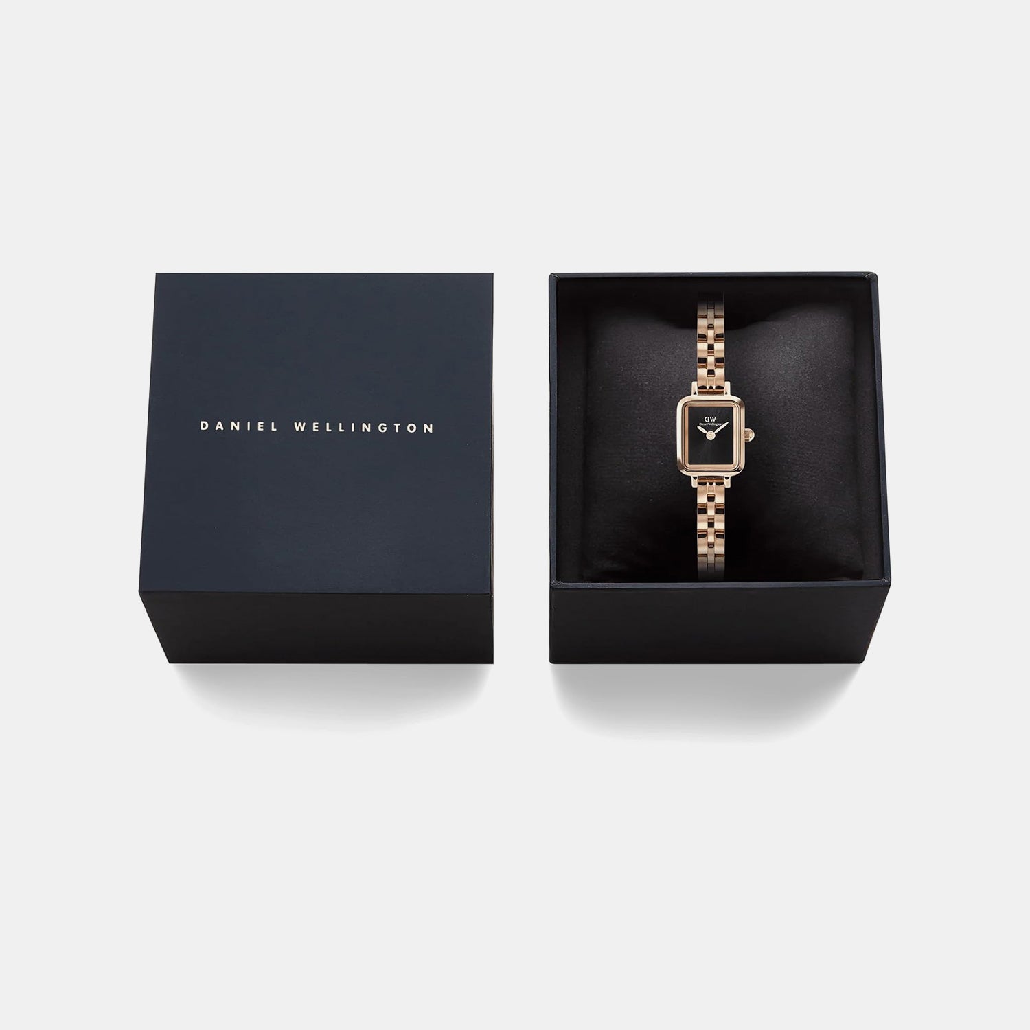 Quadro Mini Women Quartz Black Dial Analog Stainless Steel Watch DW00100848K