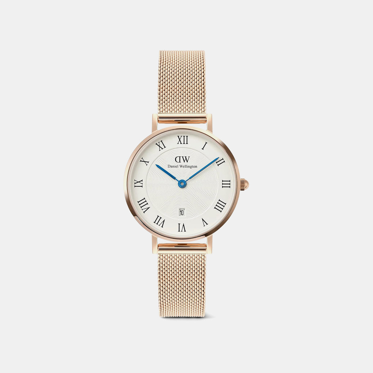 Petite Women Quartz White Dial Analog Mesh Watch DW00100856K