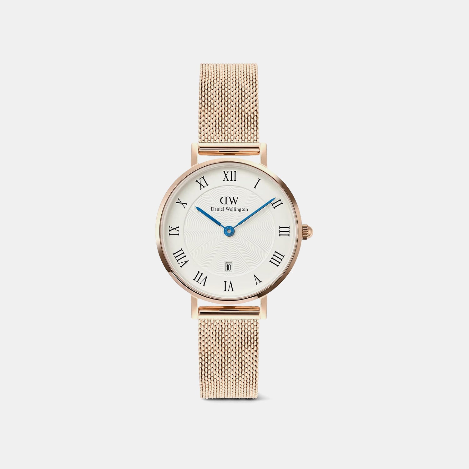 Petite Women Quartz White Dial Analog Mesh Watch DW00100856