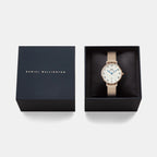 Petite Women Quartz White Dial Analog Mesh Watch DW00100856K